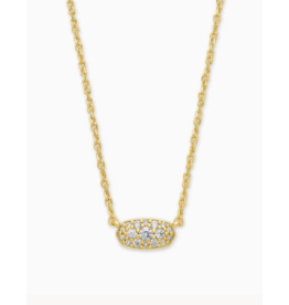 Kendra Scott Grayson Gold Pendant Necklace in White Crystal