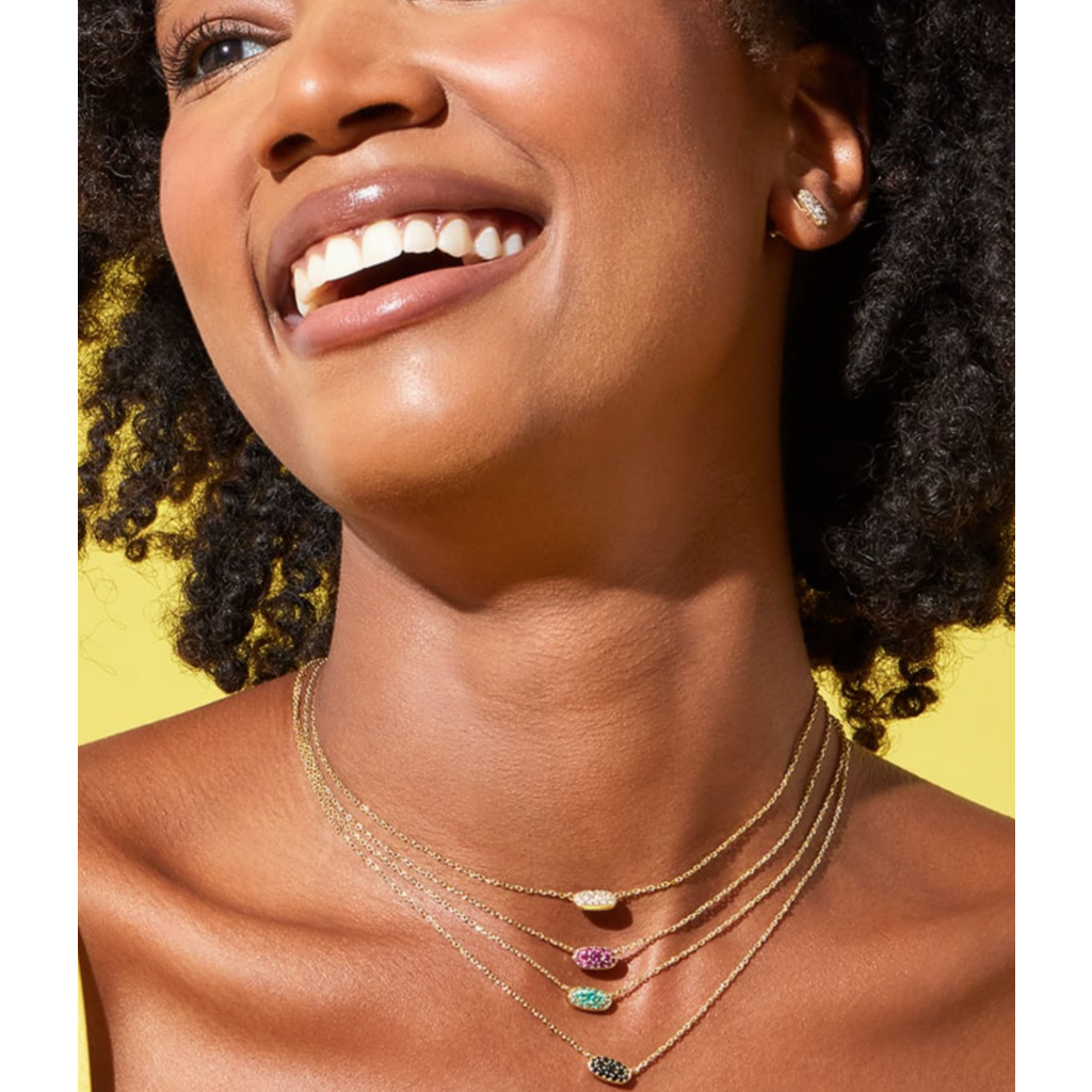 Kendra Scott Kendra Scott Grayson Gold Pendant Necklace in White Crystal