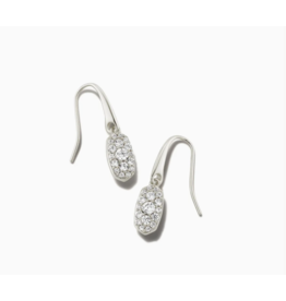 Kendra Scott Grayson Silver Drop Earrings in White Crystal