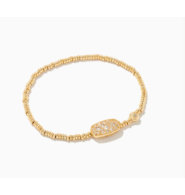 Kendra Scott Grayson Gold Crystal Stretch Bracelet in White Crystal