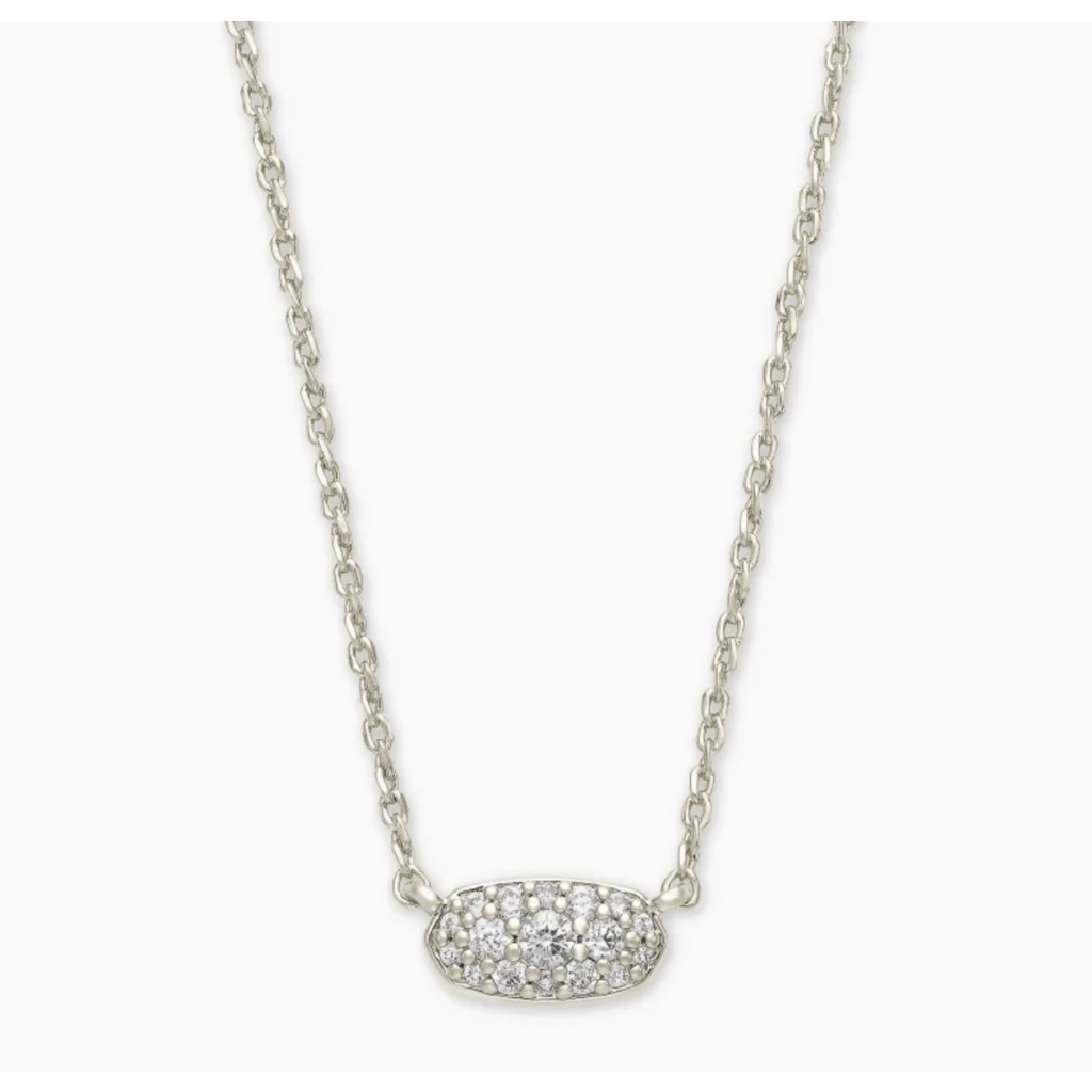 Kendra Scott Kendra Scott Grayson Silver Pendant Necklace in White Crystal