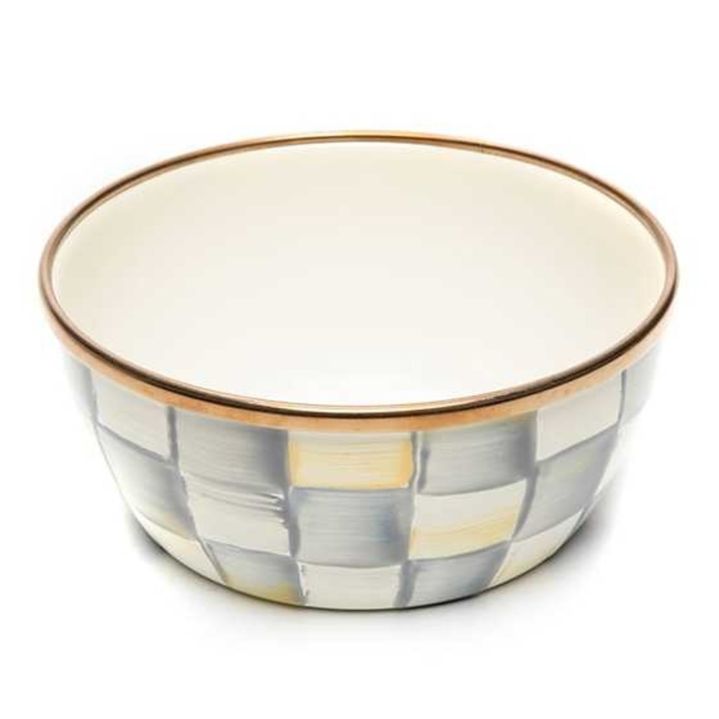 MacKenzie-Childs Sterling Check Enamel Pinch Bowl