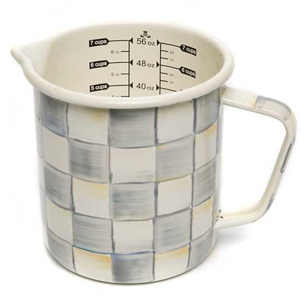 MacKenzie-Childs Sterling Check Enamel 7 Cup Measuring Cup