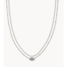 Kendra Scott Kendra Scott Emilie Silver Multi Strand Necklace in Platinum Drusy