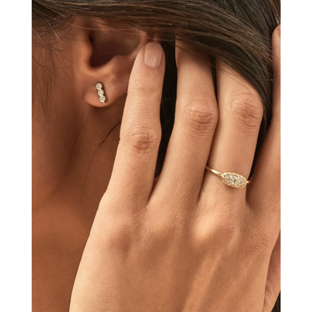 Kendra Scott Kendra Scott Grayson Gold Band Ring in White Crystal Size 9