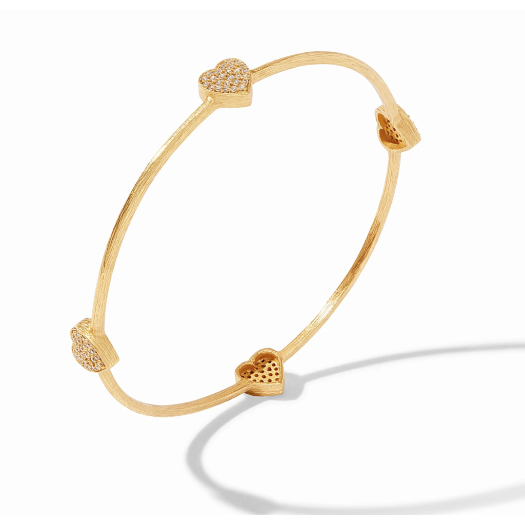 Julie Vos Julie Vos Gold Heart Pavé Bangle - Small