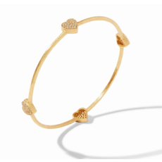 Julie Vos Julie Vos Gold Heart Pavé Bangle - Small