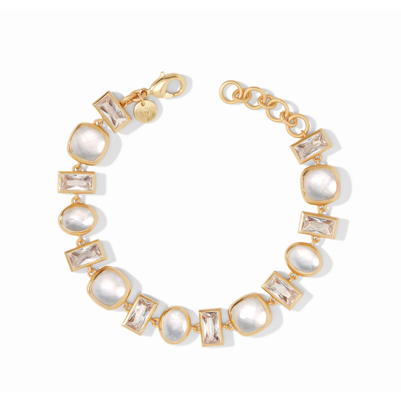 Julie Vos Gold Antonia Tennis Bracelet - Iridescent Clear Crystal