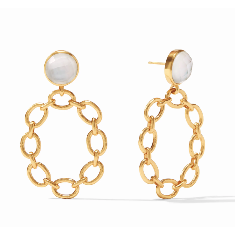 Julie Vos Palermo Statement Earring Gold Crystal