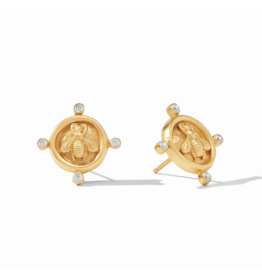 Julie Vos Bee Cameo Stud Gold Earring