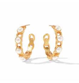 Julie Vos Palermo Pearl Hoop Gold Pearl - Medium