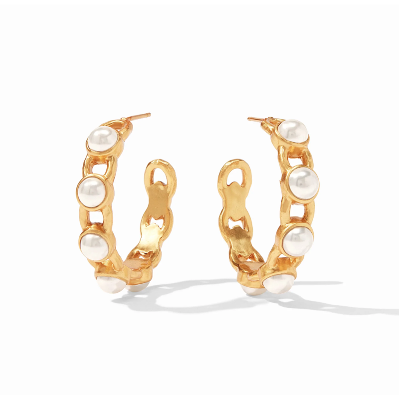 Julie Vos Palermo Pearl Hoop Gold Pearl - Medium