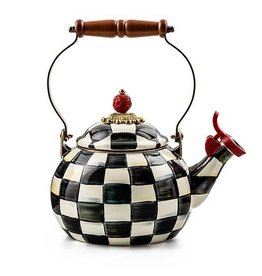 Courtly Check Enamel Whistling Tea Kettle