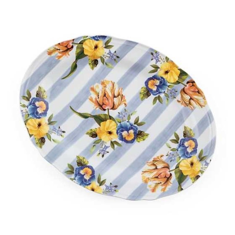 MacKenzie-Childs Wildflowers Serving Platter - Blue