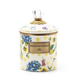 MacKenzie-Childs Wildflowers Enamel Small Canister - Yellow