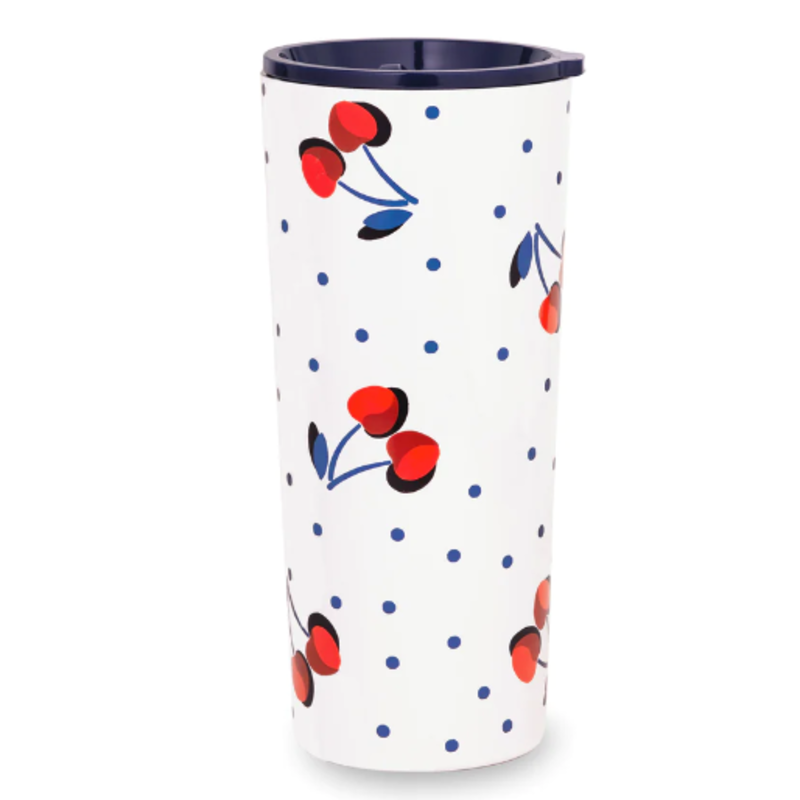 Stainless Steel Tumbler - Vintage Cherry Dot