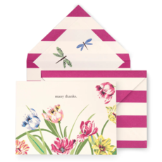 Thank-You Card Set - Dragonflies and Tulips
