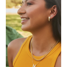 Kendra Scott Kendra Scott Livy Gold Huggie Earrings in White Crystal