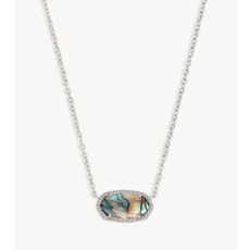 Kendra Scott Kendra Scott Elisa Silver Pendant Necklace in Abalone Shell