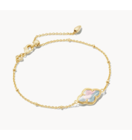 Kendra Scott Abbie Gold Satellite Chain Bracelet in Dichroic Glass
