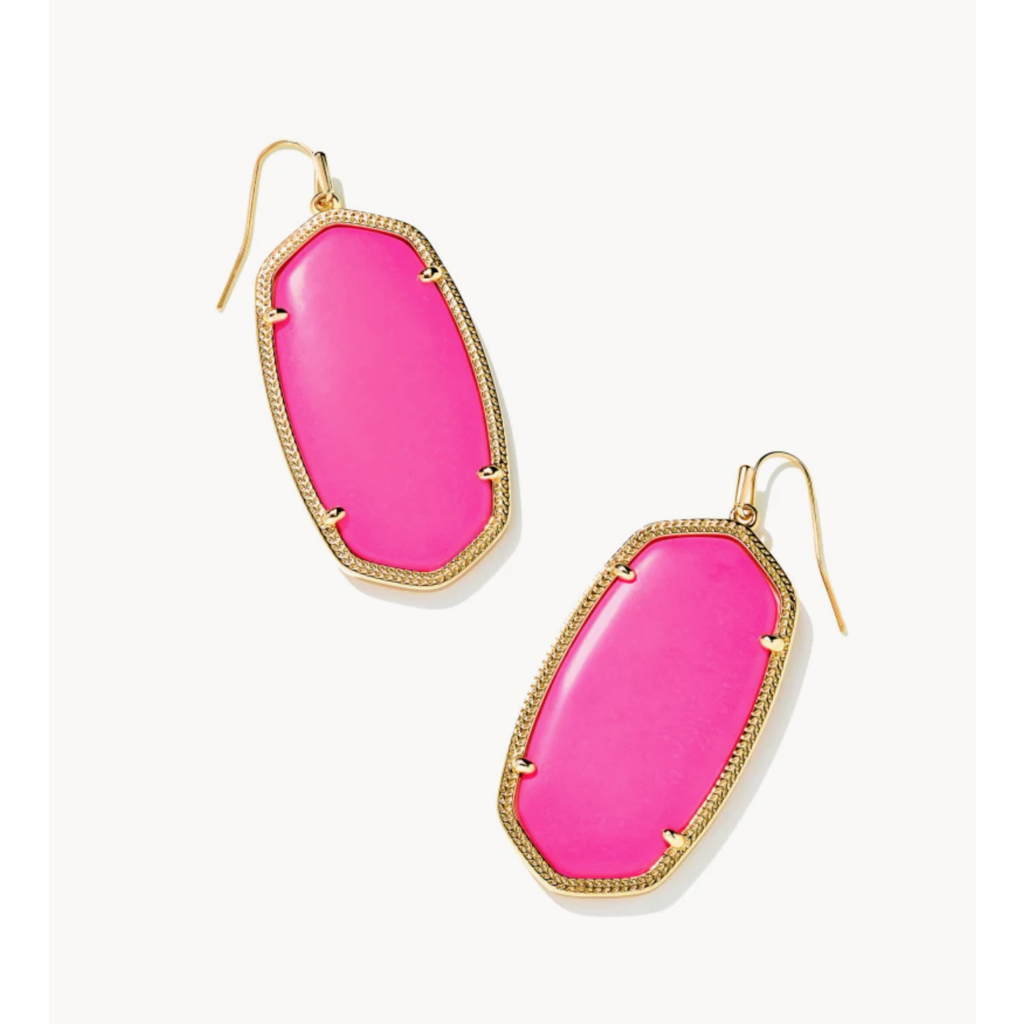 Kendra Scott Kendra Scott Danielle Gold Statement Earrings in Neon Pink Magnesite