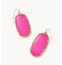 Kendra Scott Danielle Gold Statement Earrings in Neon Pink Magnesite