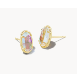 Kendra Scott Grayson Gold Stud Earrings in Dichroic Glass