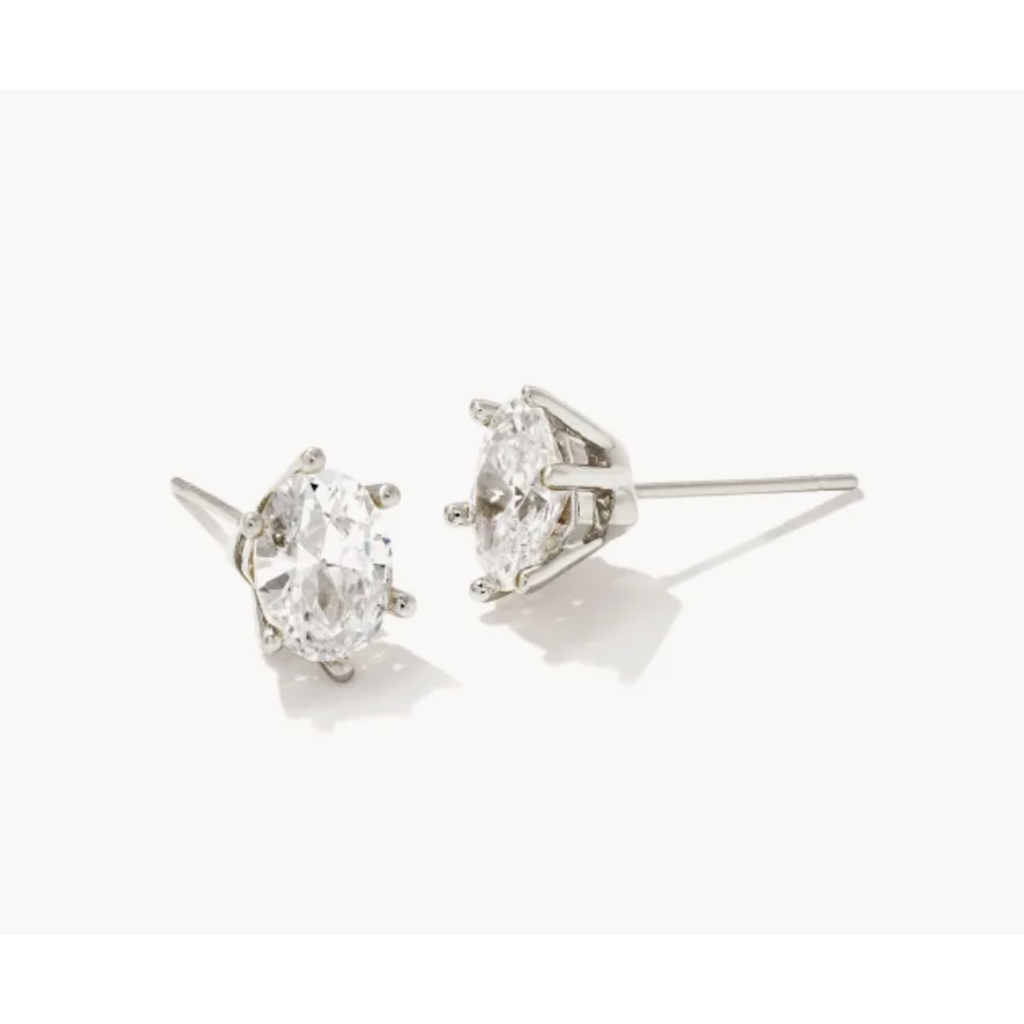Kendra Scott Kendra Scott Cailin Silver Crystal Stud Earrings in White Crystal
