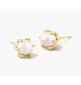 Kendra Scott Ashton Gold Pearl Stud Earrings