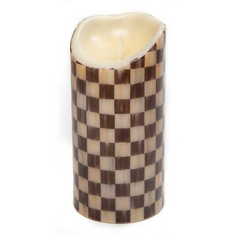 MacKenzie-Childs Courtly Check Flicker 8" Pillar Candle