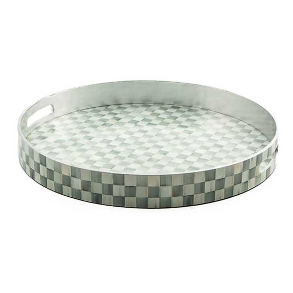 MacKenzie-Childs MacKenzie-Childs Sterling Check Lacquer Round Tray