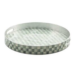 MacKenzie-Childs sterling lacquer round tray