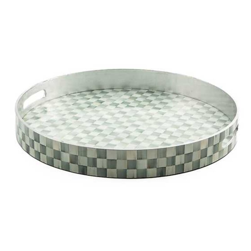 MacKenzie-Childs sterling lacquer round tray