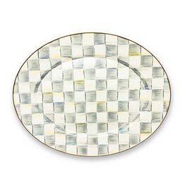 MacKenzie-Childs Sterling Check Enamel Oval Platter - Large