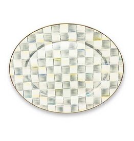 MacKenzie-Childs Sterling Check Enamel Oval Platter - Large