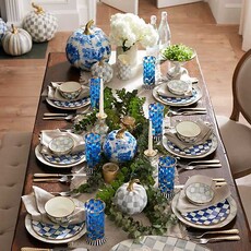 MacKenzie-Childs MacKenzie-Childs Sterling Check Enamel Candlestick - Short