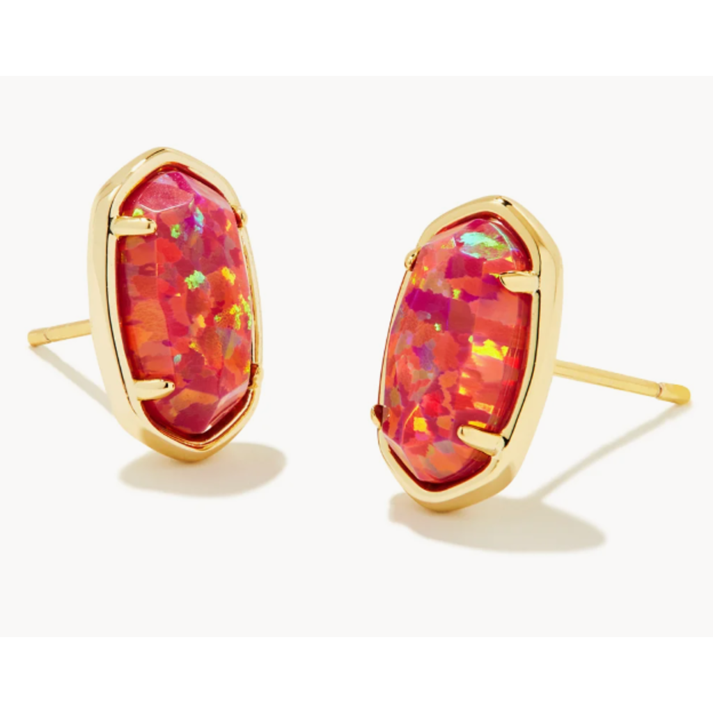 Kendra Scott Grayson stone stud Earring Gold Berry Kyocera Opal