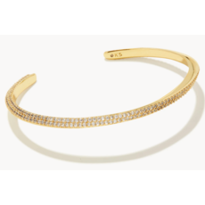 Ella Cuff Bracelet Gold White CZ S/M