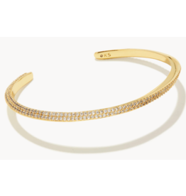 Ella Cuff Bracelet Gold White Crystal S/M