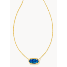Elisa pendant Necklace Gold Cobalt Blue Kyocera Opal