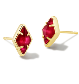 Kinsley Stud Earring Gold Raspberry Illusion