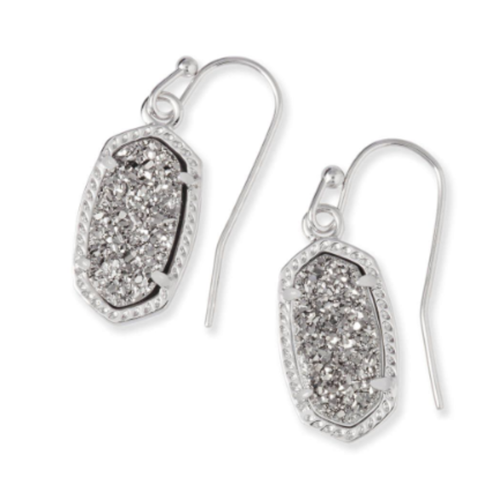 Kendra Scott Lee Rhod Drop Earrings In Platinum Drusy