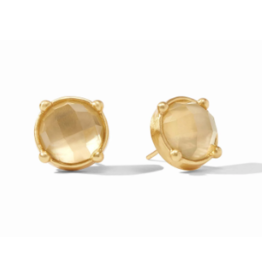 Julie Vos Honey Stud Gold Iridescent Clear Crystal