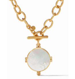 Meridian Statement Necklace - Gold Mother of Pearl