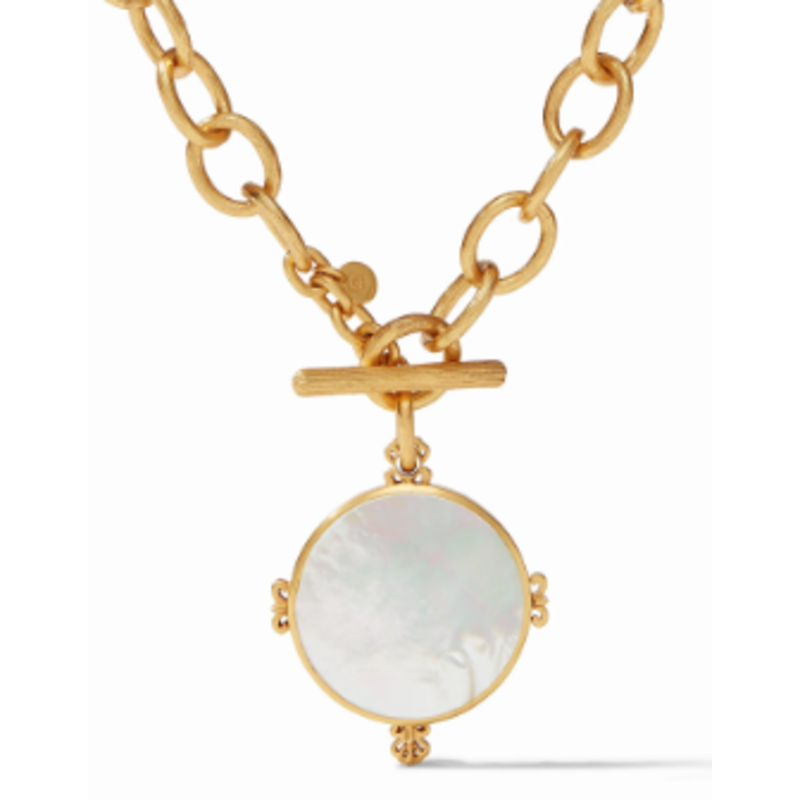 Meridian Statement Necklace - Gold Mother of Pearl