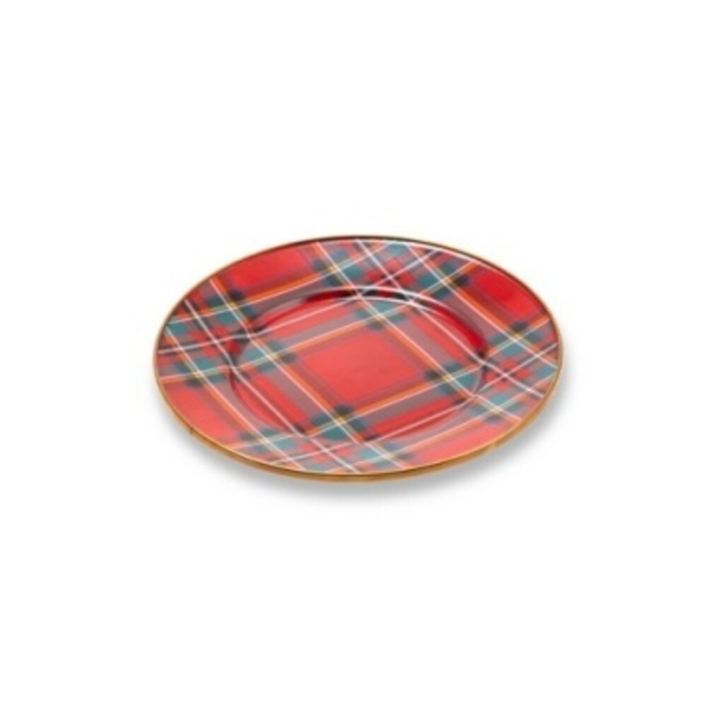 MacKenzie-Childs Tartastic Enamel Salad/Dessert Plate - Red