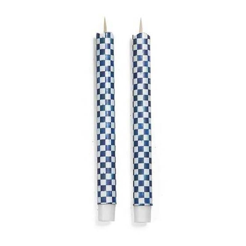 MacKenzie-Childs Royal Check Flicker Taper Candles - Set of 2