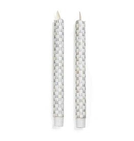 MacKenzie-Childs Sterling Check Flicker Taper Candles - Set of 2