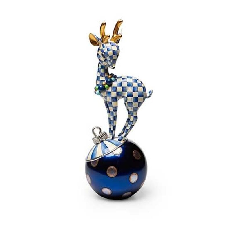 MacKenzie-Childs Royal Check Deary Deer On Ornament