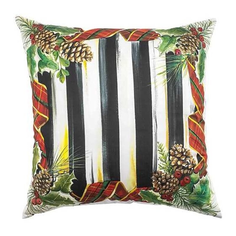 MacKenzie-Childs Holly Stripe Pillow